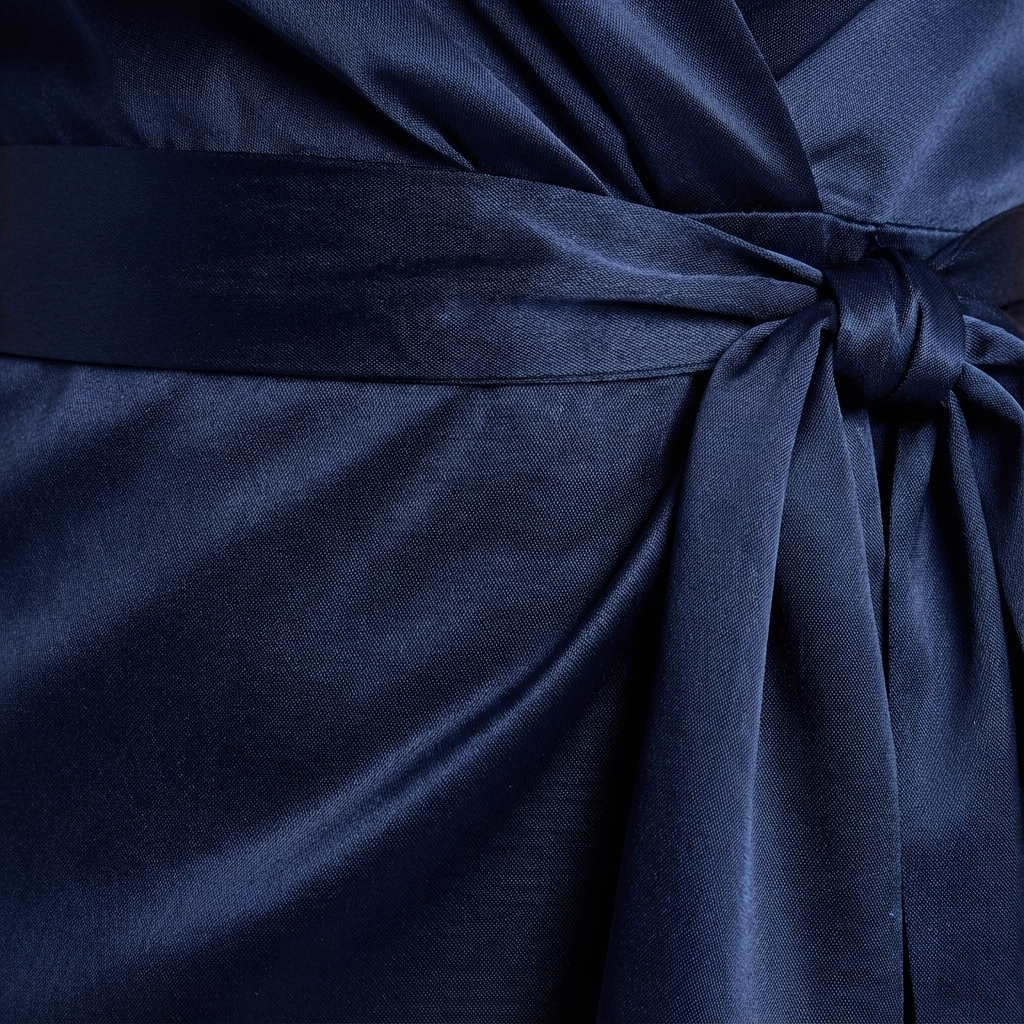 Satin Halter Neck Wrap Maxi Dress with Bow Tie Waist and Ruffled Hem