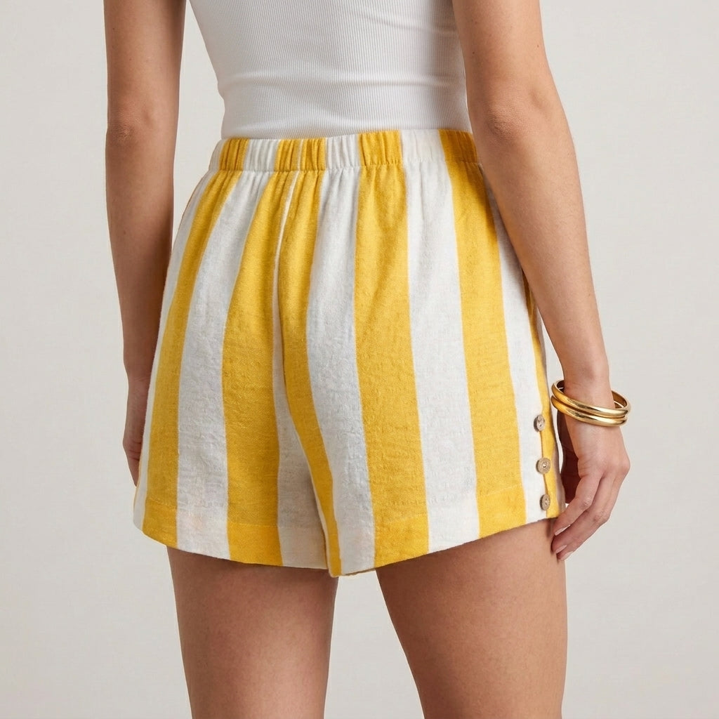 Sunny Escape Striped Drawstring Shorts