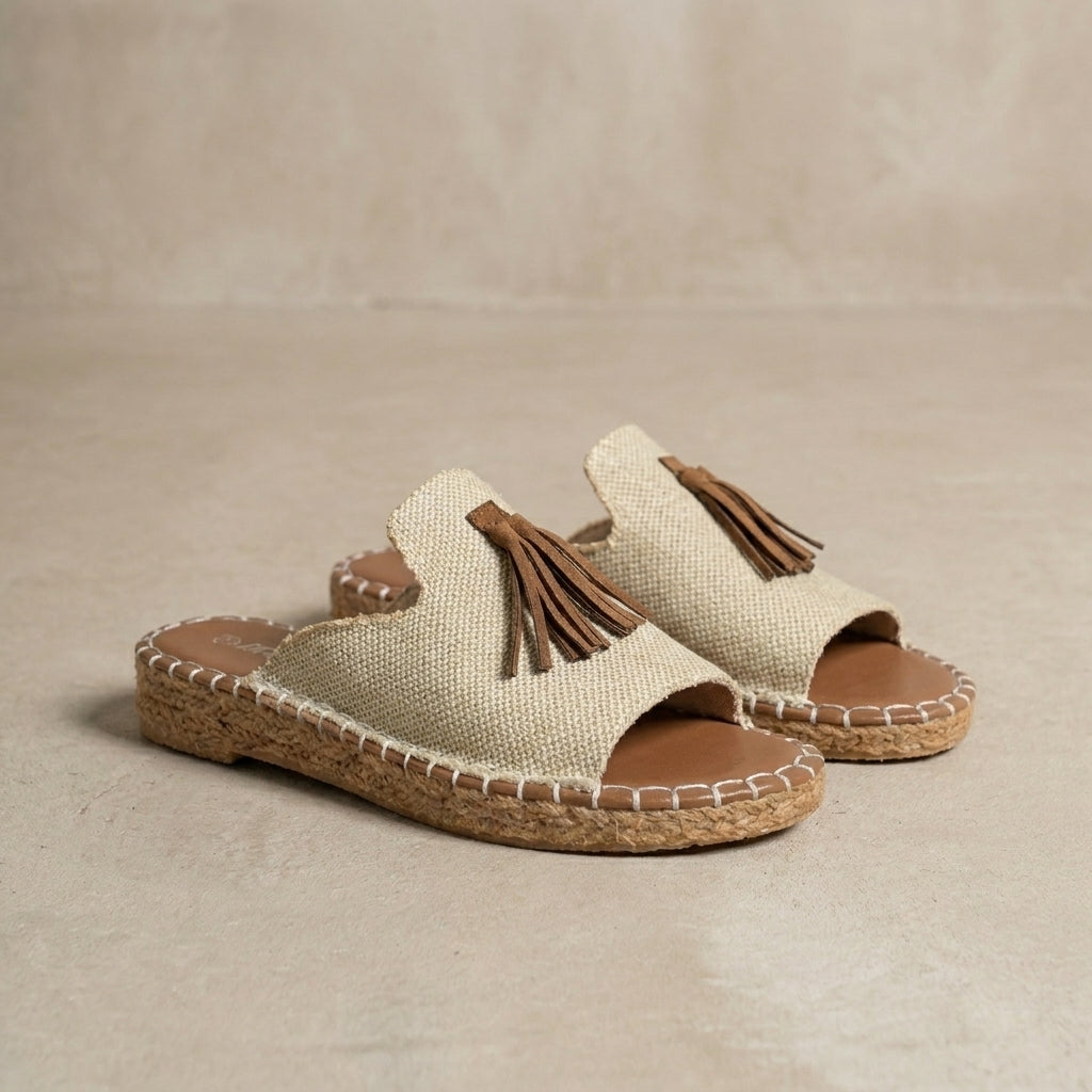 Bohemian Tassel Accent Slide Sandals for Everyday Escapes