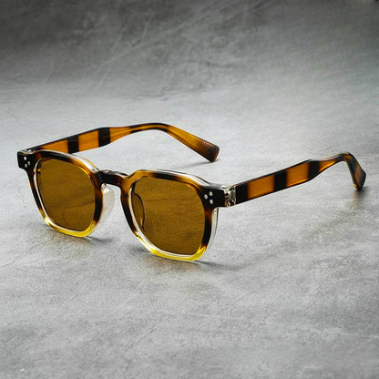 Marvin Structured Retro Sunglasses with Angular Square Lenses