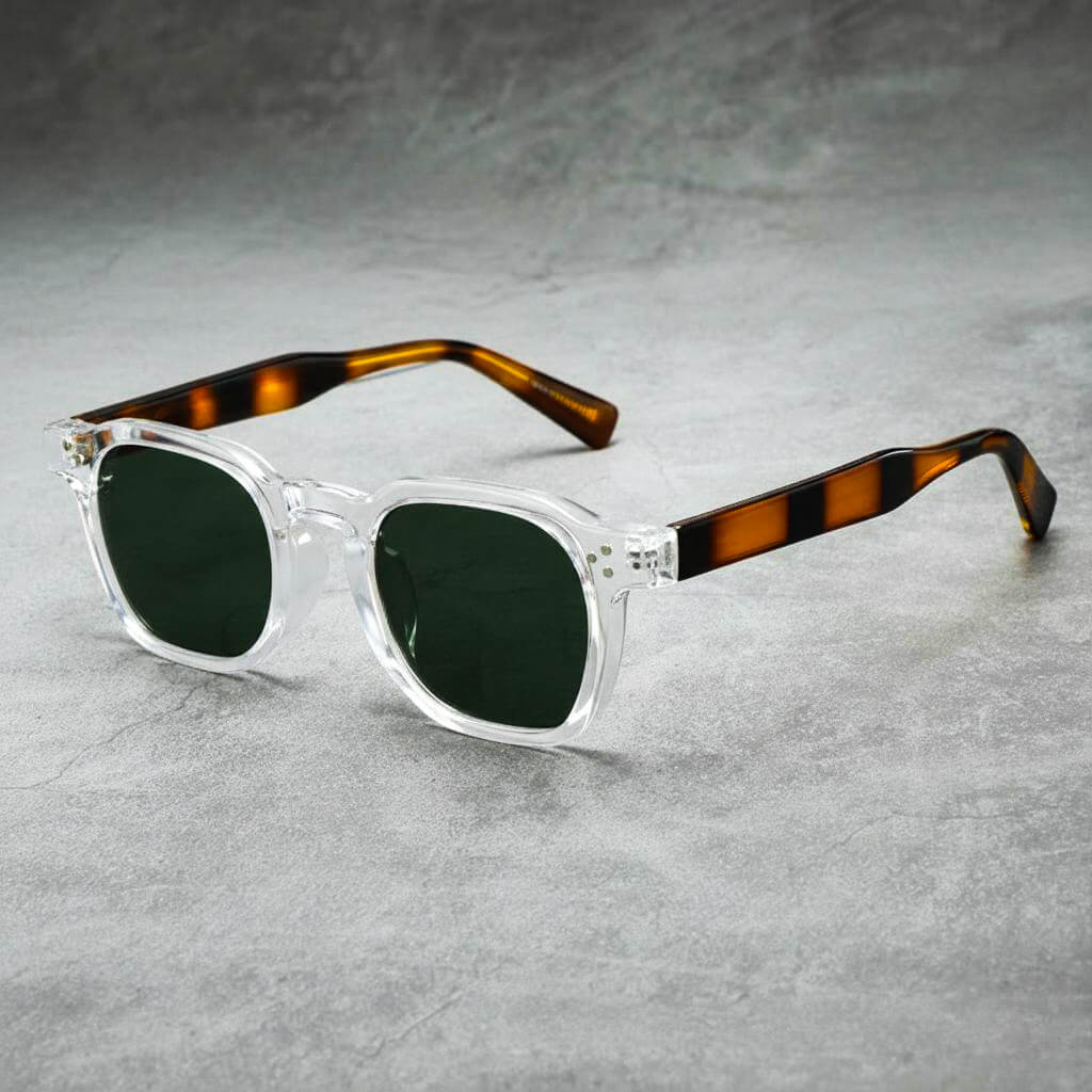 Marvin Structured Retro Sunglasses with Angular Square Lenses