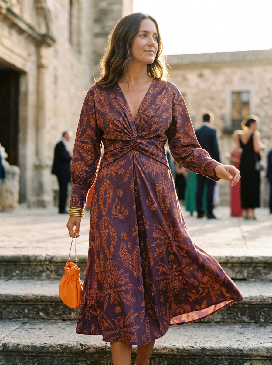 Flowing A-Line Maxi Dress with V-Neck and Tie-Knot Waist for Special Occasions