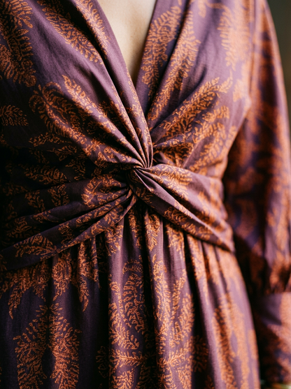 Flowing A-Line Maxi Dress with V-Neck and Tie-Knot Waist for Special Occasions