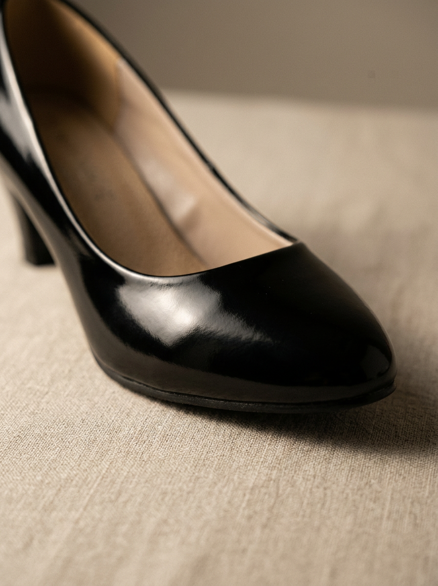 Elegant Glossy Medium Heel Pumps for Sophisticated Occasions