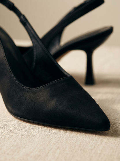 Pointed-Toe Slingback Pumps with Stiletto Heel for Evening Elegance