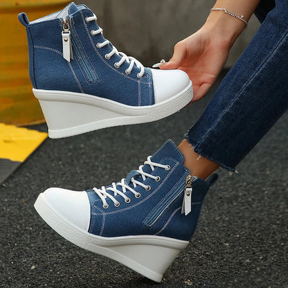 Isla Wedge High-Top Sneaker | Lace-Up Ankle-Length Sneaker