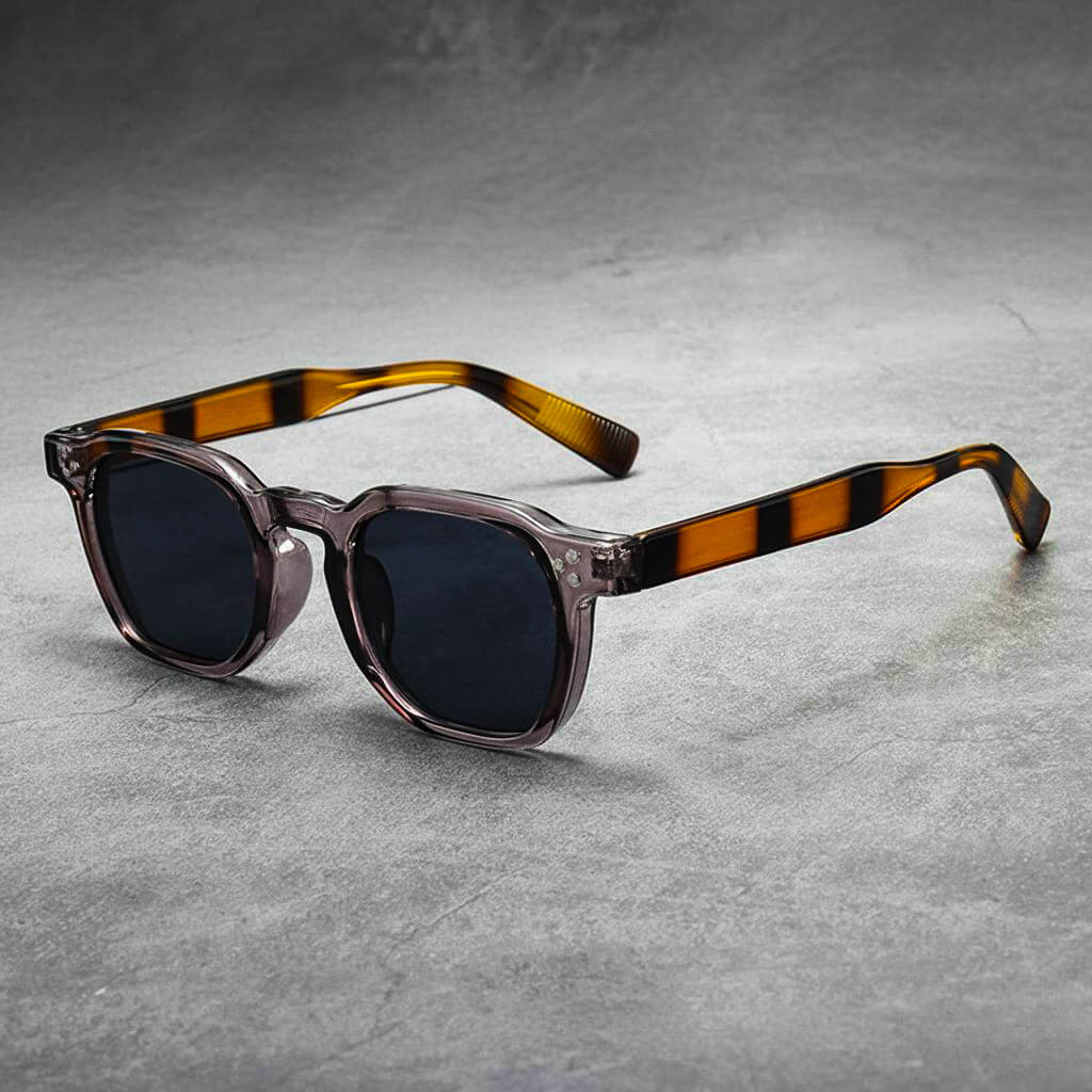 Marvin Structured Retro Sunglasses with Angular Square Lenses
