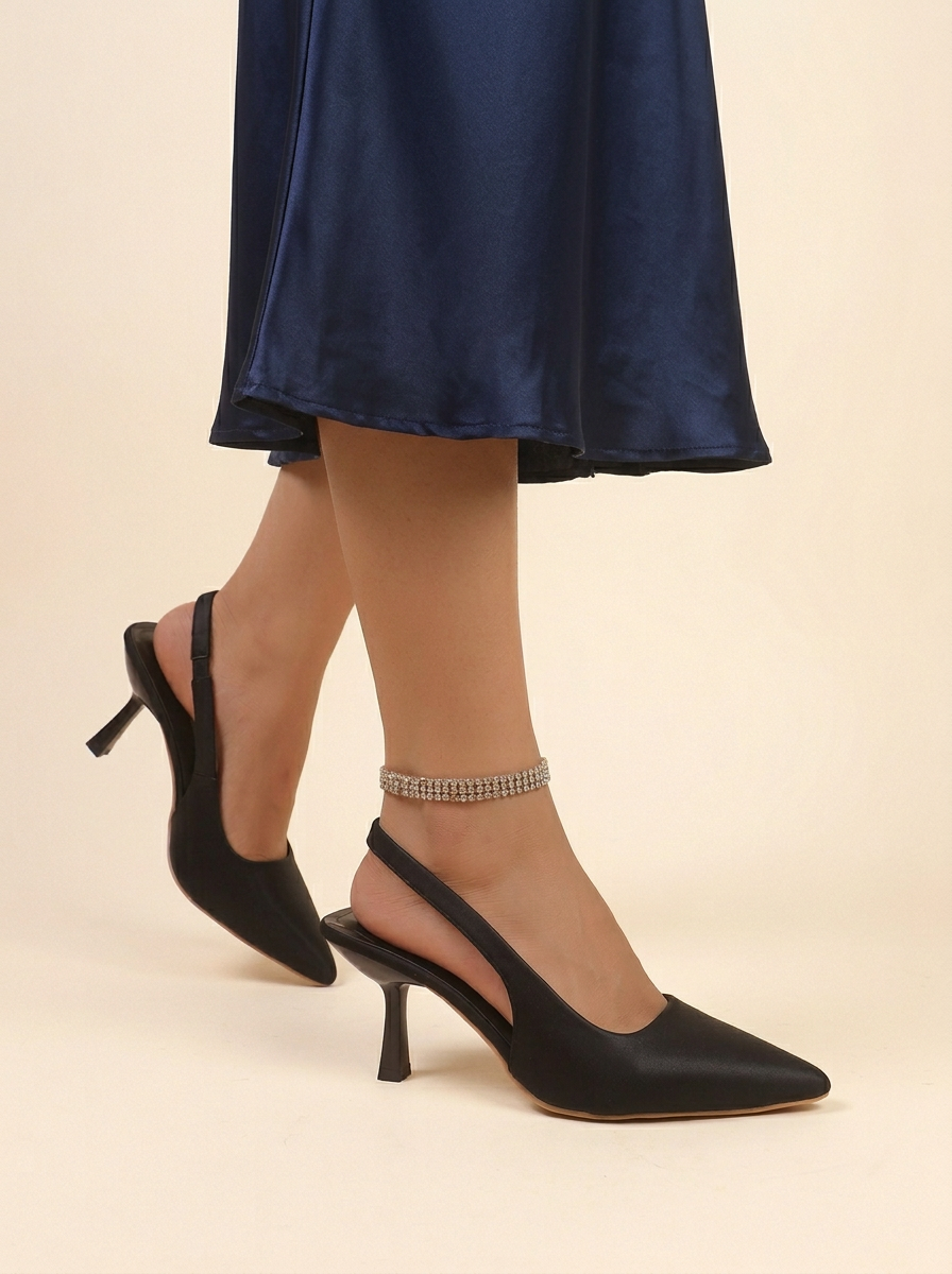 Pointed-Toe Slingback Pumps with Stiletto Heel for Evening Elegance