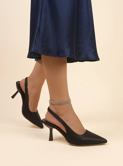 Pointed-Toe Slingback Pumps with Stiletto Heel for Evening Elegance