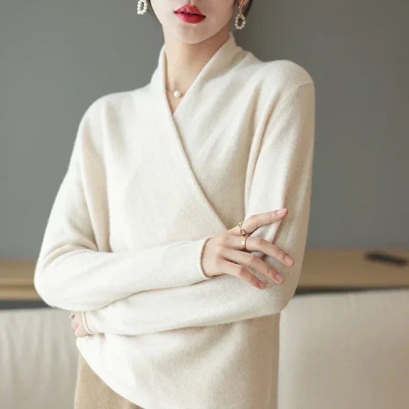 Amelia Wrap Pullover | V-Neck Relaxed Fit Pullover