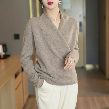 Amelia Wrap Pullover | V-Neck Relaxed Fit Pullover