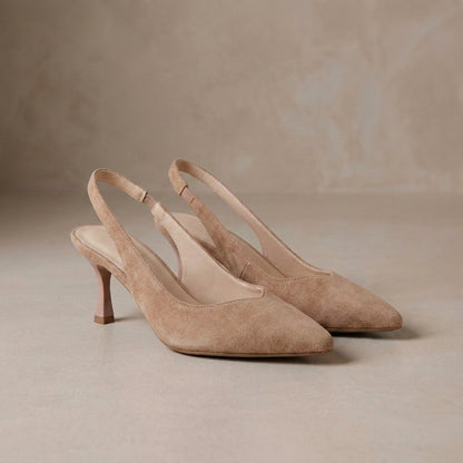 Structured Pointed-Toe Slingback Sandals with Textured Animal-Print Upper