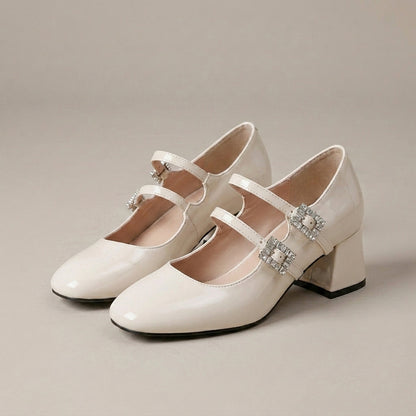 Chic Double Strap Mary Jane Heels with Polished Feminine Silhouette