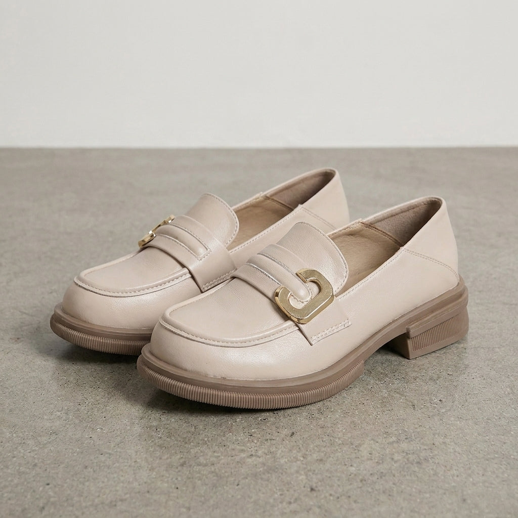 Midnight Luxe Gold Accent Slip-On Loafers for Effortless Elegance