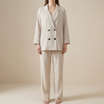 Refined Relaxed Blazer and Wide-Leg Trouser Set