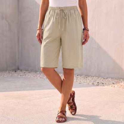 Relaxed Fit Bermuda Shorts with Drawstring Waist