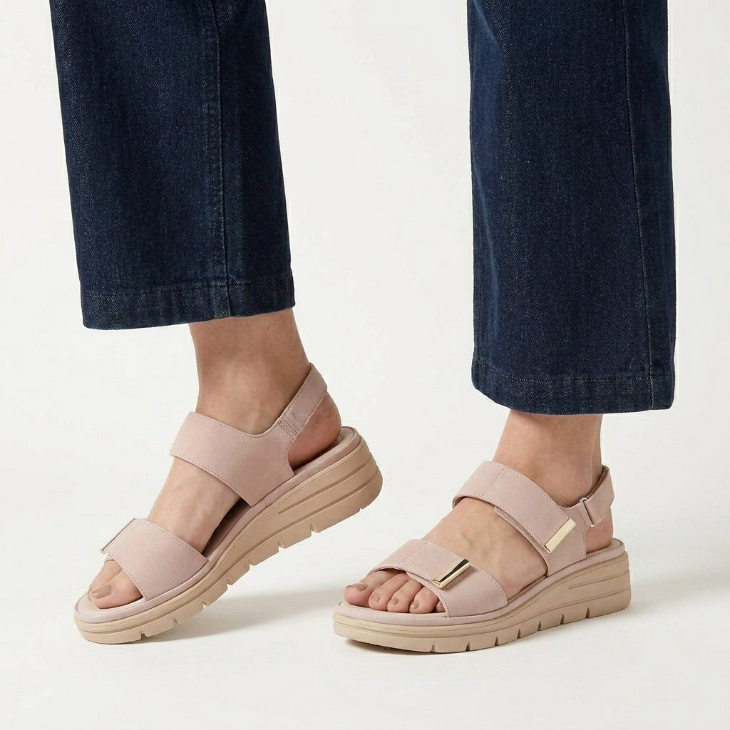 Elevated Comfort Platform Sandals with Adjustable Slingback Strap