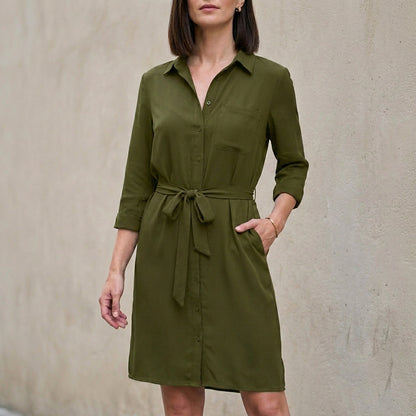 Sophisticated Belted Shirt Dress for Effortless Elegance