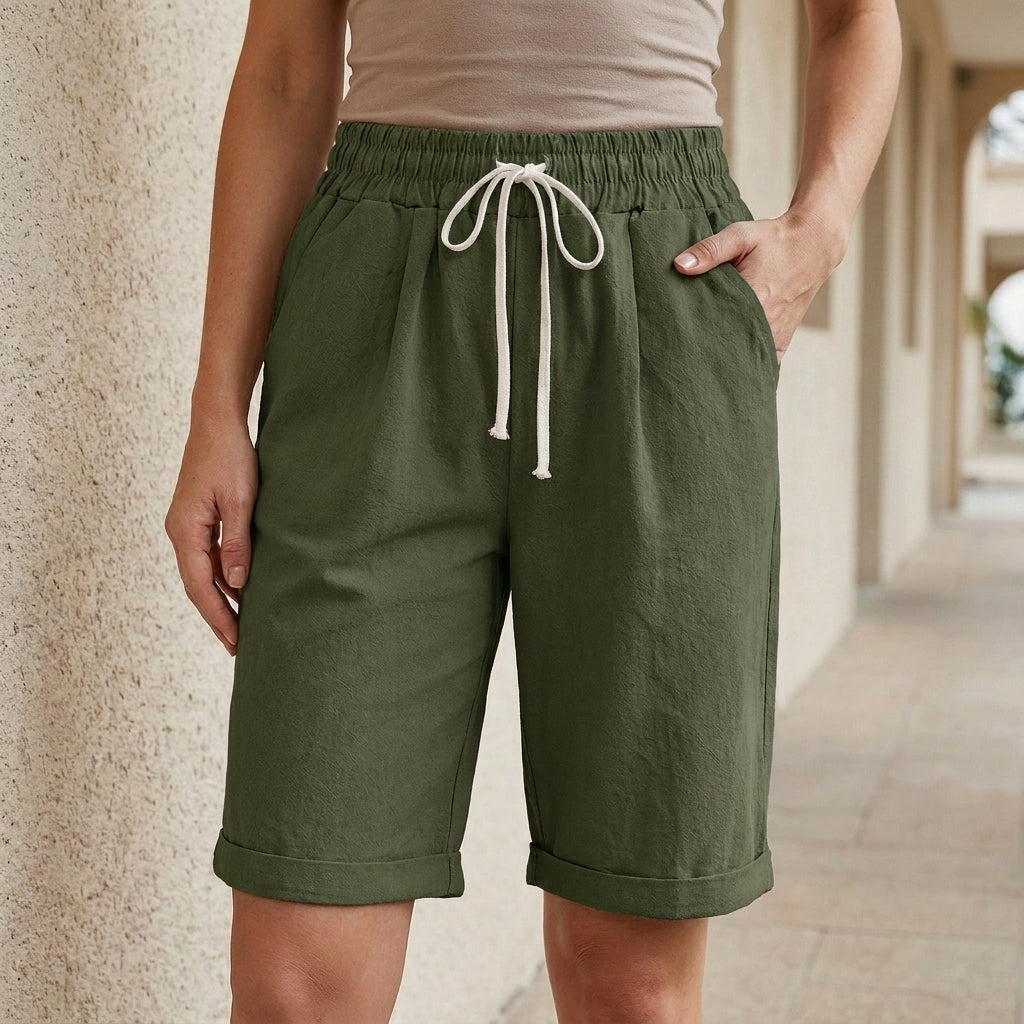 Coastal Ease Drawstring Bermuda Shorts