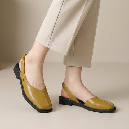 Minimalist Square-Toe Slingback Flats for Effortless Everyday Style