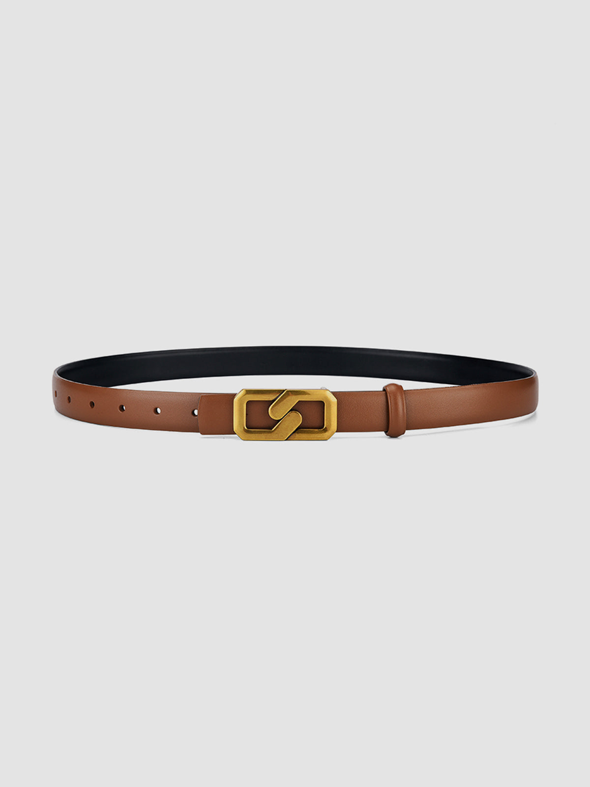 Geometric Buckle Leather Modern Casual Belt