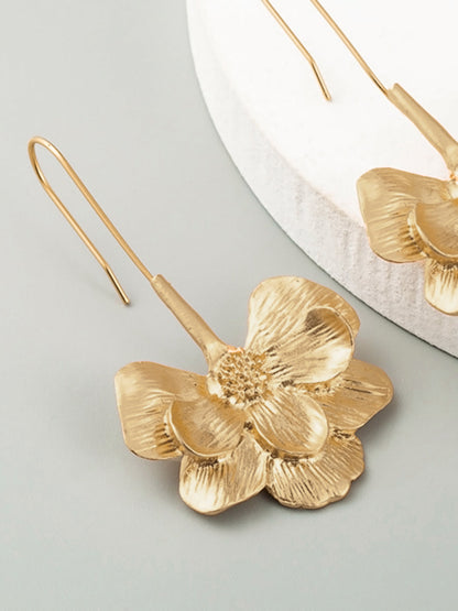 Wahine - blooming flower stud hook earrings