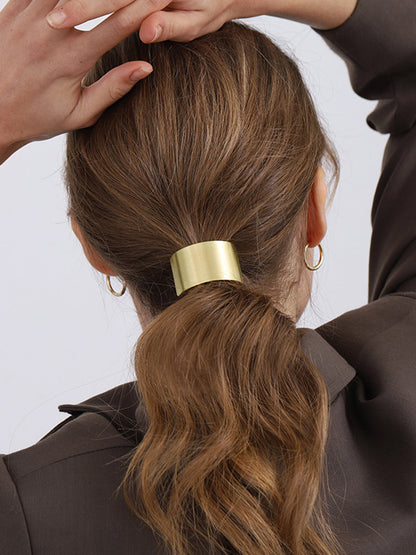 Women’s Hair Cuff - Metal Ponytail Holder - Stylish Sleek Hair Accessory