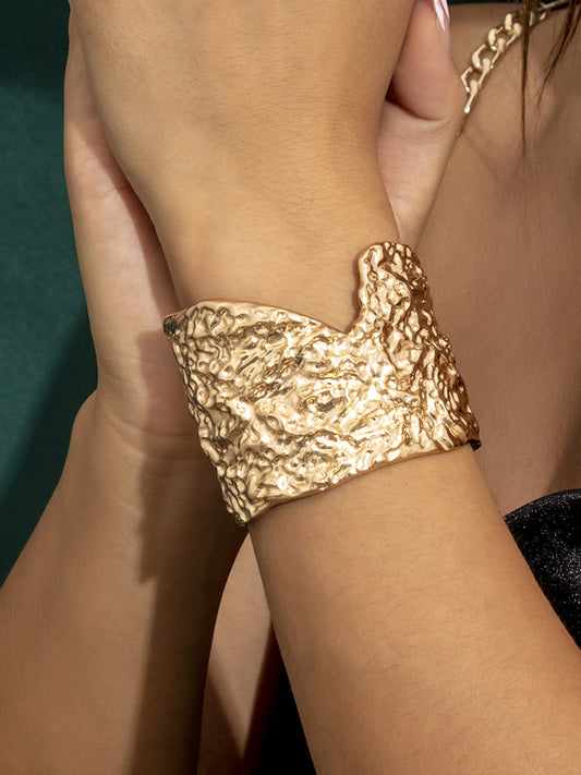 Textured Adjustable Cuff Bracelet Fashion Jewelry
