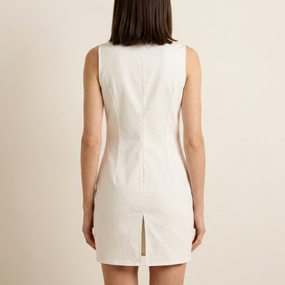 Monaco Muse Tailored Button-Front Mini Dress