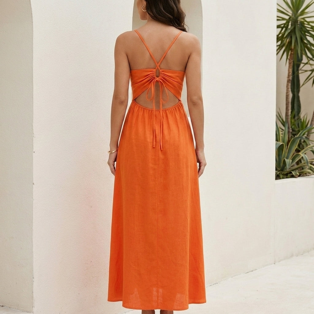 Sunset Escape Cutout Maxi Dress with High Side Slit