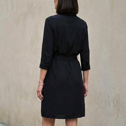 Sophisticated Belted Shirt Dress for Effortless Elegance