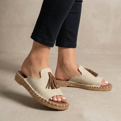 Bohemian Tassel Accent Slide Sandals for Everyday Escapes