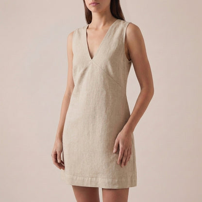 Effortless A-Line Mini Dress with V-Neck