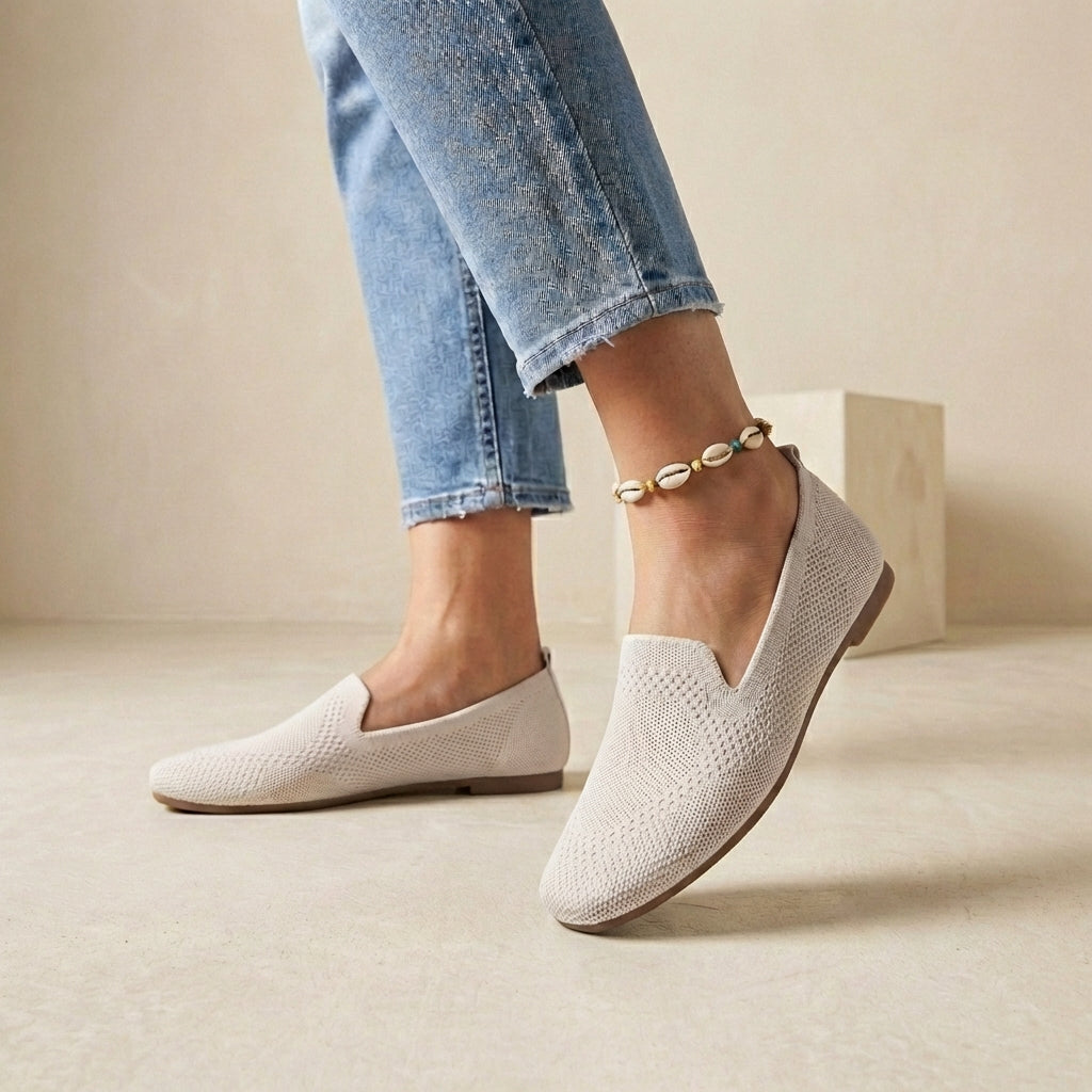 Lightweight Breathable Knit Slip-On Flats for Effortless Summer Strolls