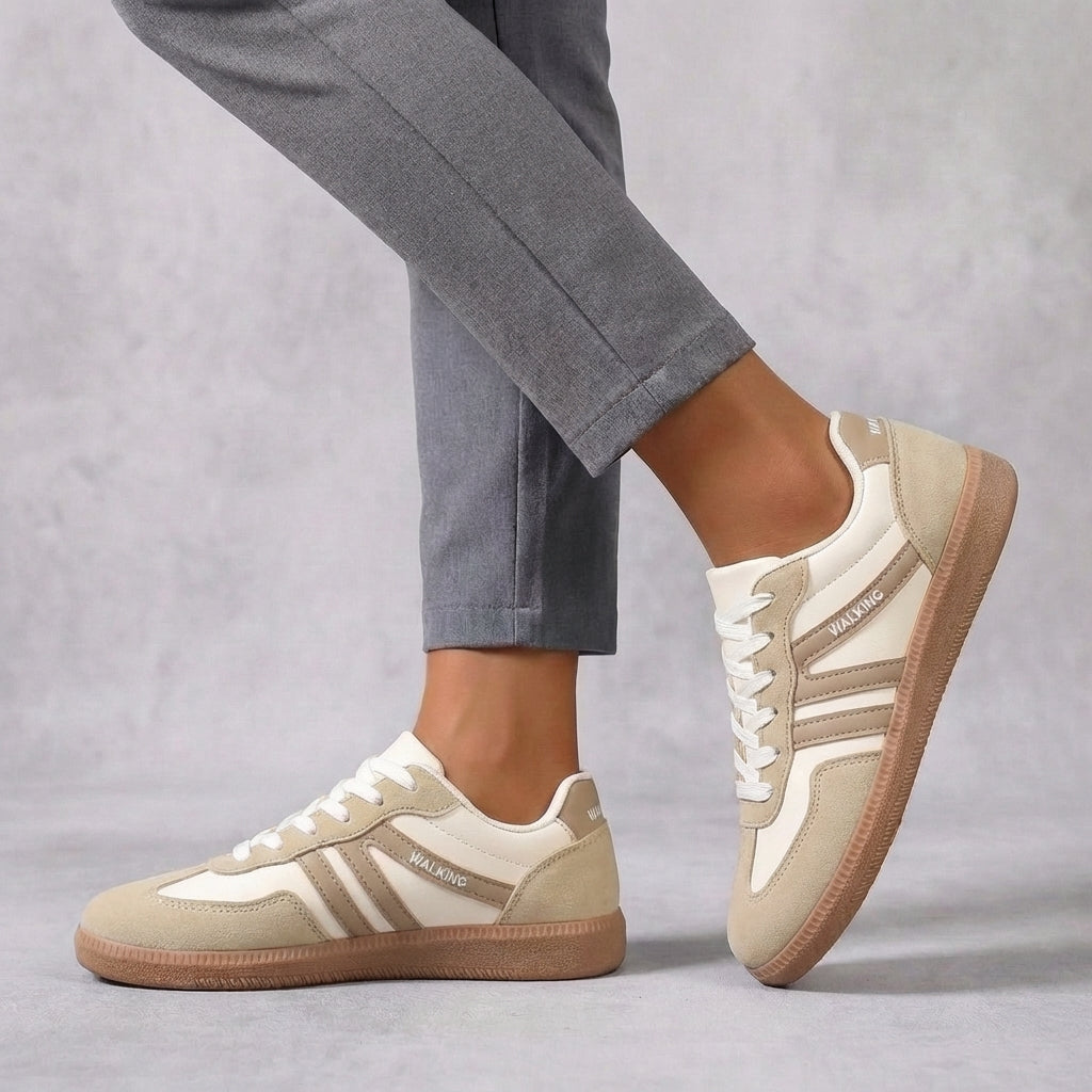 Contemporary Low-Top Lace-Up Sneakers with Signature Striped Detail