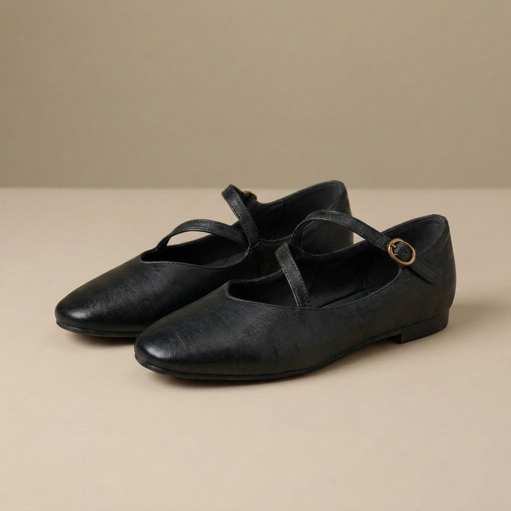 Classic Cross-Strap Mary Jane Ballet Flats