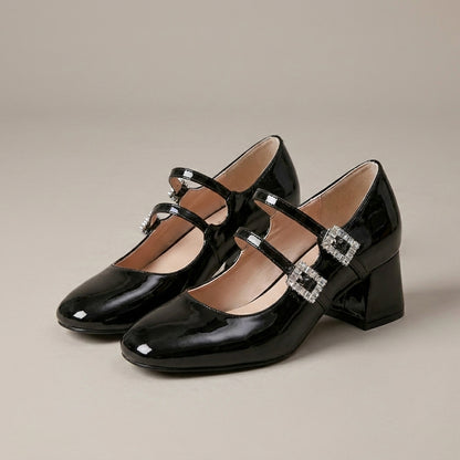 Chic Double Strap Mary Jane Heels with Polished Feminine Silhouette