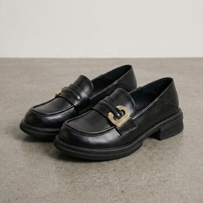 Midnight Luxe Gold Accent Slip-On Loafers for Effortless Elegance