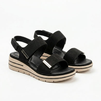 Elevated Comfort Platform Sandals with Adjustable Slingback Strap
