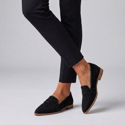 Elevated Orthopedic Loafers with Pointed Toe and Strap Detail
