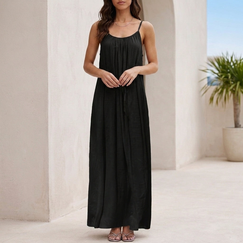 Effortless Backless Maxi Dress with Flowing Silhouette