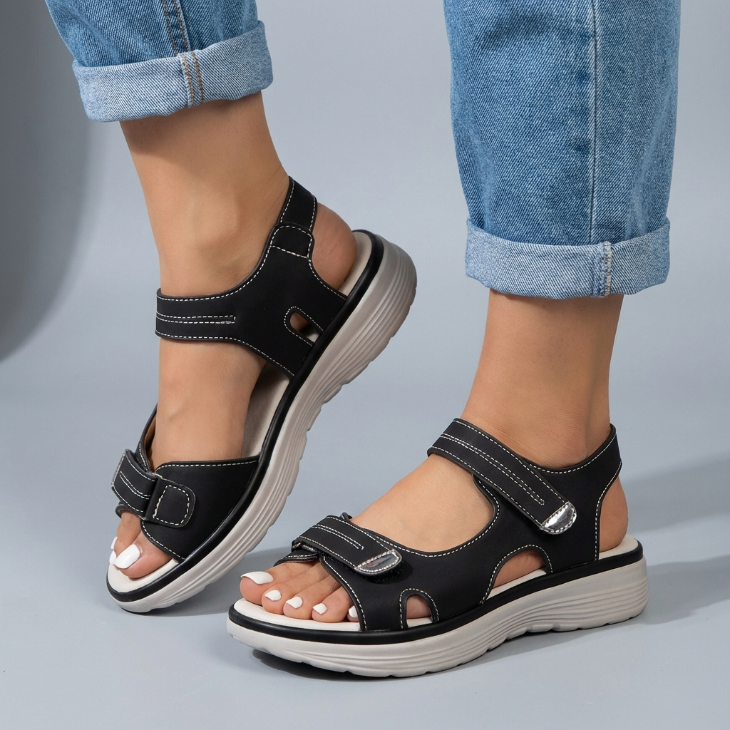Women’s Casual Platform Sandals with Secure Adjustable Fit