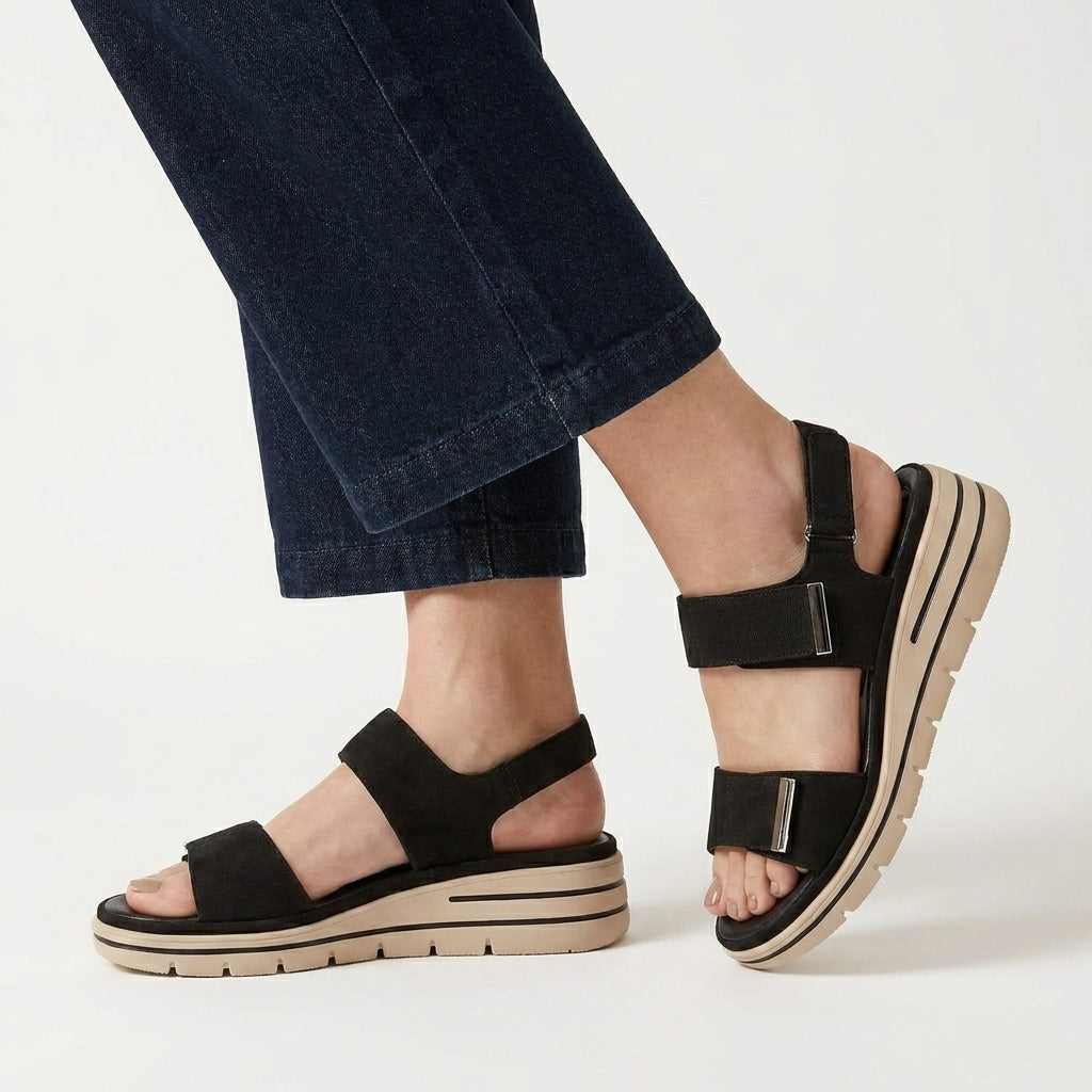 Elevated Comfort Platform Sandals with Adjustable Slingback Strap