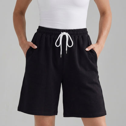 Relaxed Drawstring Knee-Length Shorts