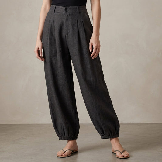 Relaxed Balloon Trousers with Effortless Wide Leg Silhouette