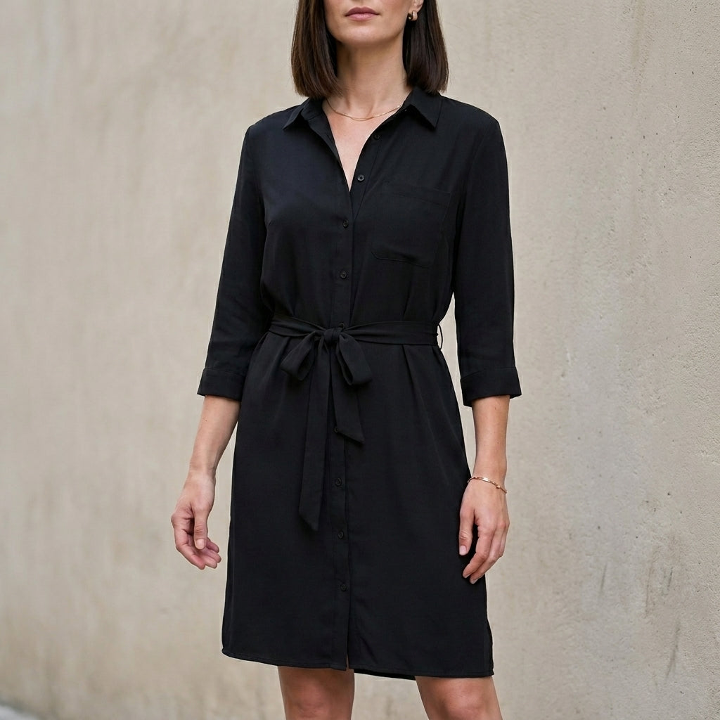 Sophisticated Belted Shirt Dress for Effortless Elegance