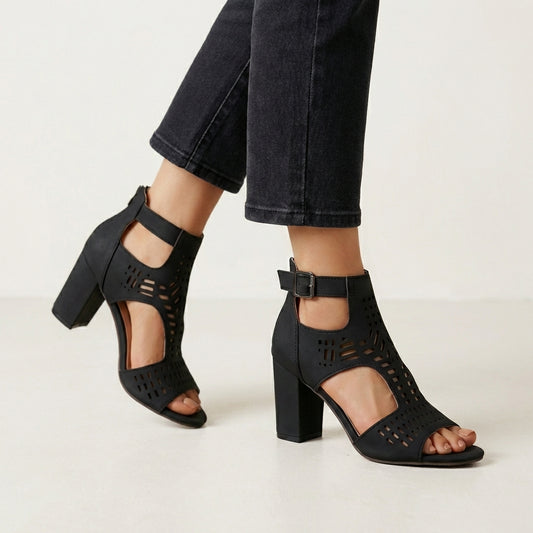 Breezy Cut-Out Block Heel Sandal