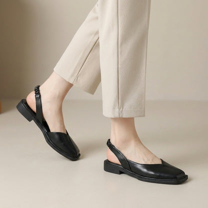 Minimalist Square-Toe Slingback Flats for Effortless Everyday Style