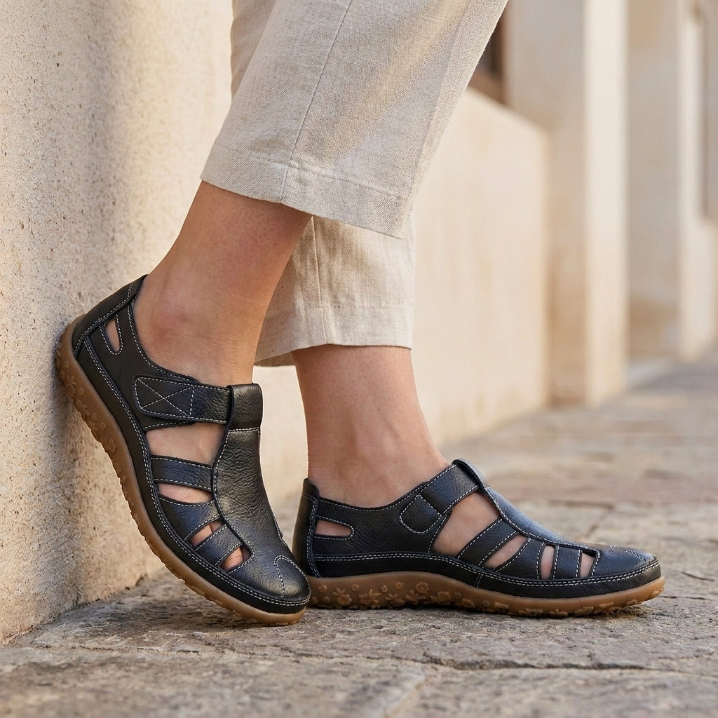Orthopedic Cutout Sandals with Lightweight All-Day Walking Comfort