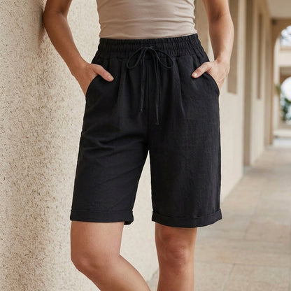 Coastal Ease Drawstring Bermuda Shorts